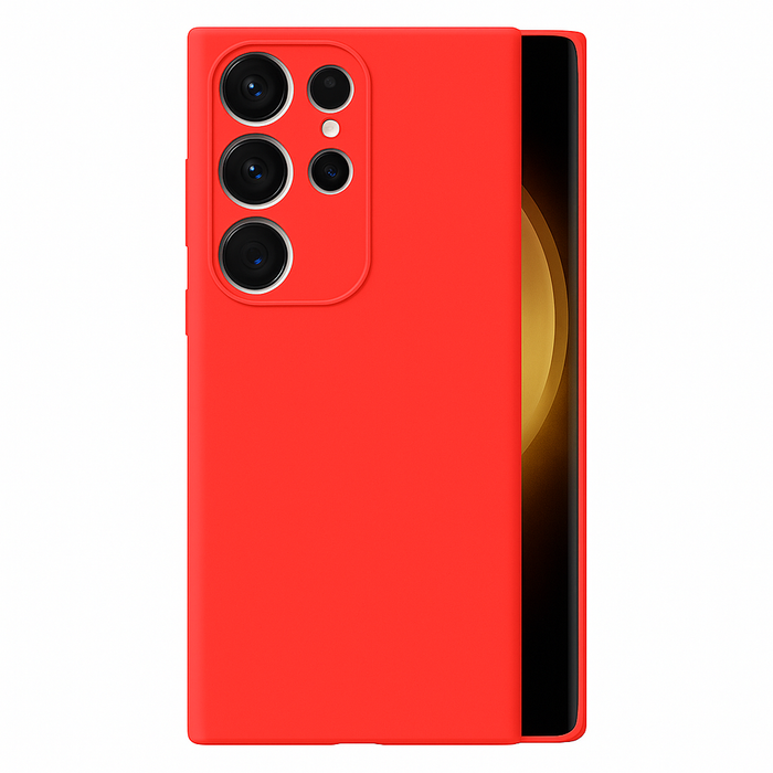Silky Soft Silicone Case for Galaxy S22 Ultra – Red / Black / Coral