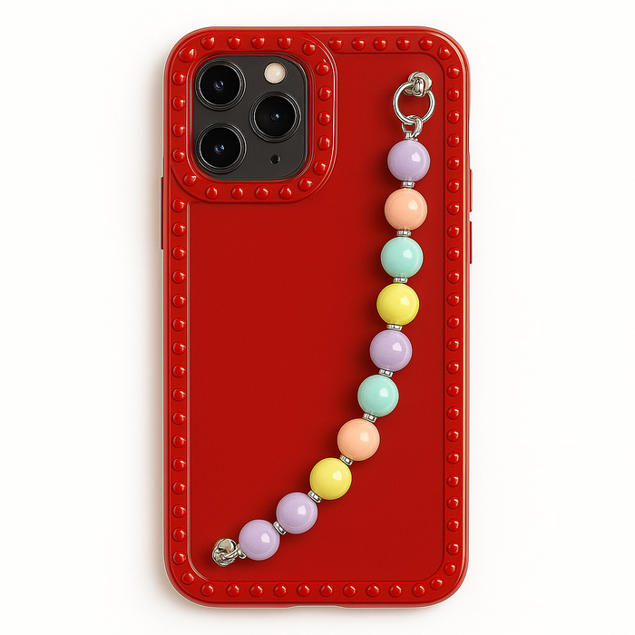 iPhone 11 Pro Max Case with Beaded Hand Strap – Multiple Colors