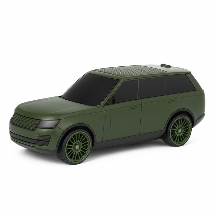 Green SUV model on a white background