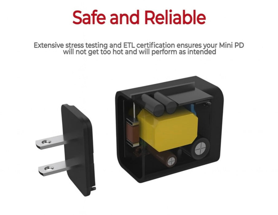 RapidX USB-C 30W PD Wall Charger – Black