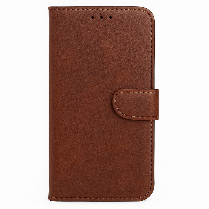 Luxury Brown Leather Wallet Case for iPhone XR