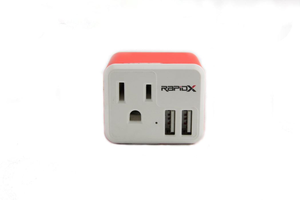 RapidX POWX² Dual USB Wall Adapter with AC Outlet – Multiple Colors