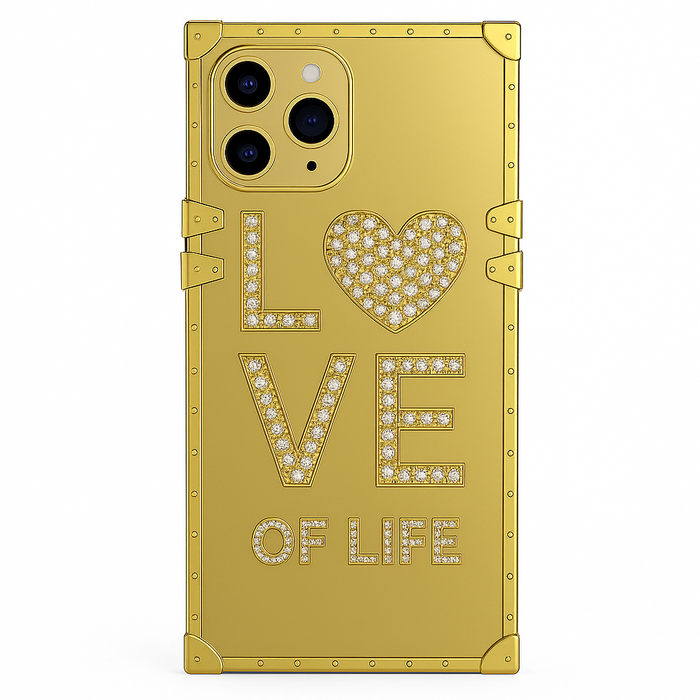 LOVE Crystal Mirror Case for iPhone 11 Pro Max – Gold & Silver
