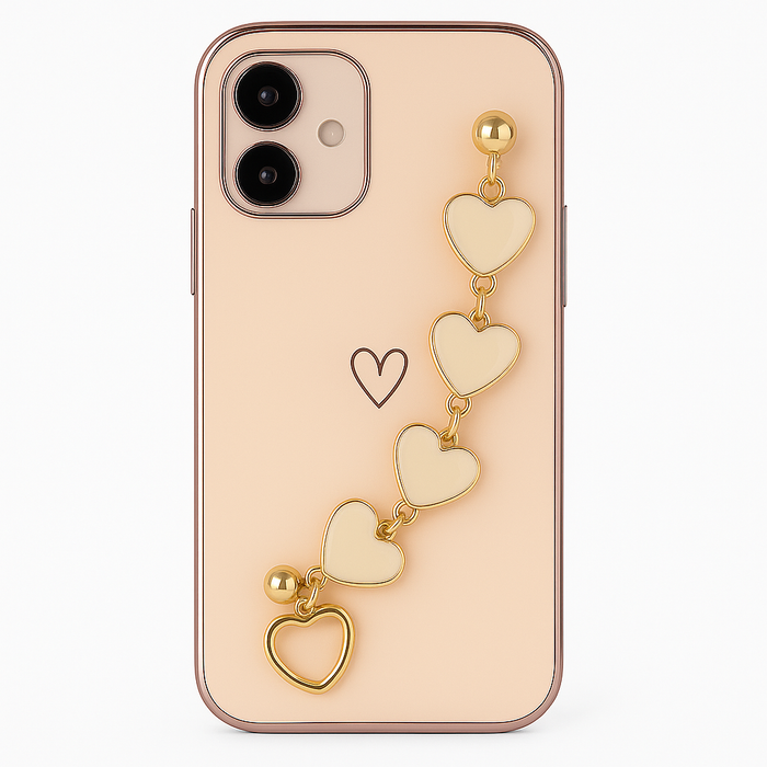 Heart Charm Chain Case for iPhone 12