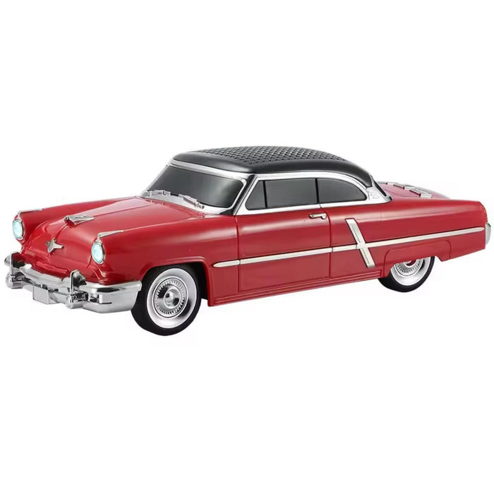 Red classic car model on a white background