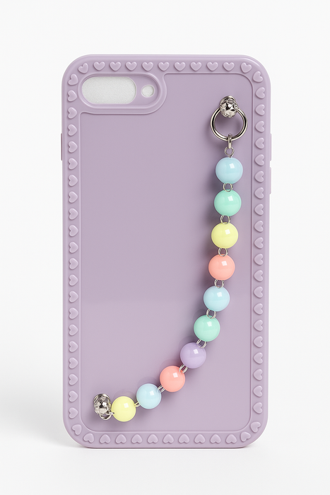 Pastel Heart Bead Strap Phone Case – iPhone 7 Plus / 8 Plus