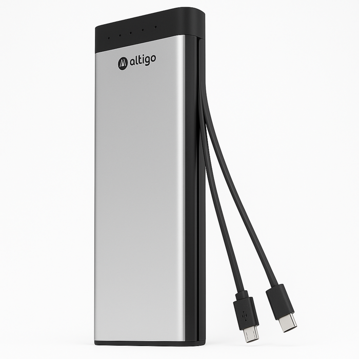 Altigo Endure Power Bank 10,000mAh – Built-In Lightning + Micro USB (V9) Cables MICRO USB+TYPE-C