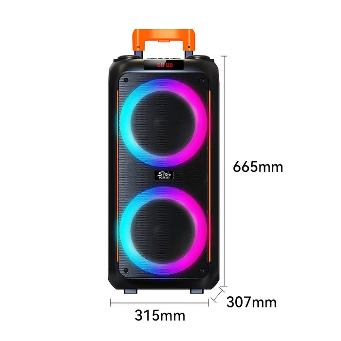 Singe ZQS8262 Portable Super Bass Bluetooth Speaker with Mic & Remote – Dual 8” Woofers, 6000mAh