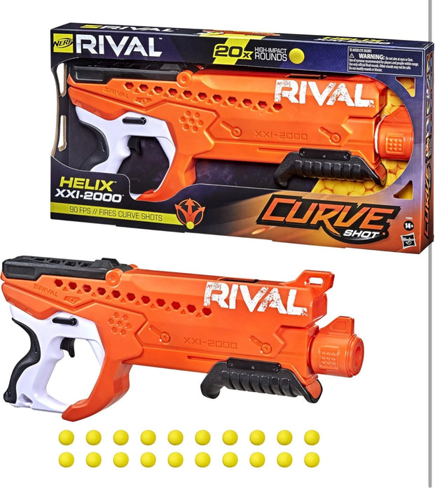NERF Rival Curve Shot Helix XXI-2000 Blaster – 90 FPS Velocity | Fires Curved Shots