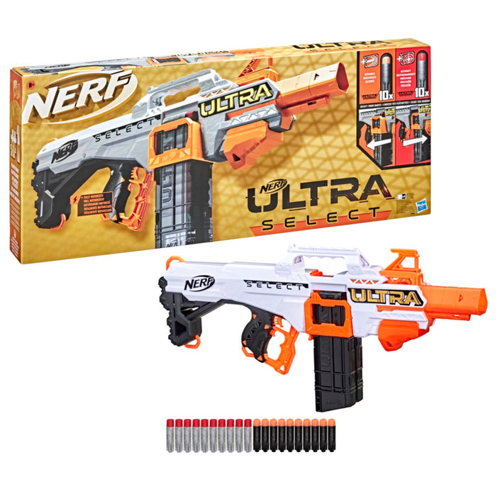 NERF Ultra Select Fully Motorized Blaster with 20 Darts & Dual Magazines