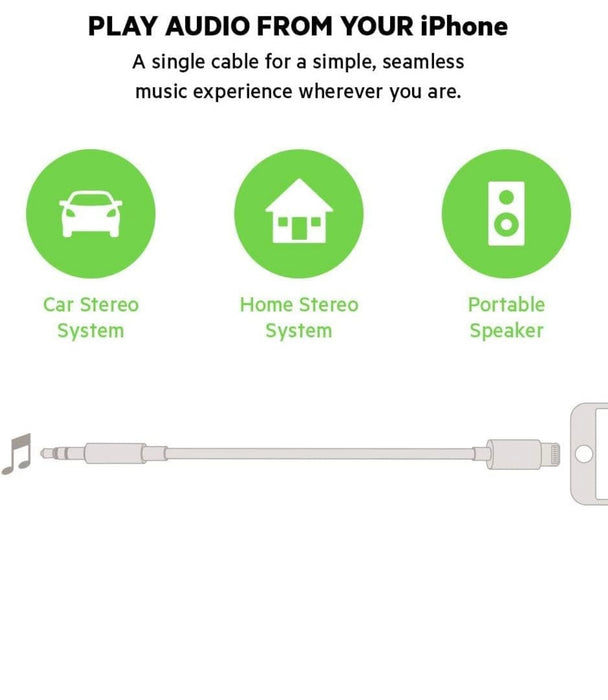 Lightning to 3.5mm AUX Audio Adapter Cable