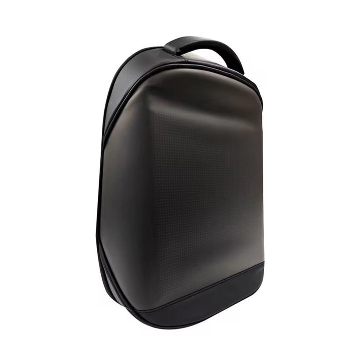Black backpack on a white background