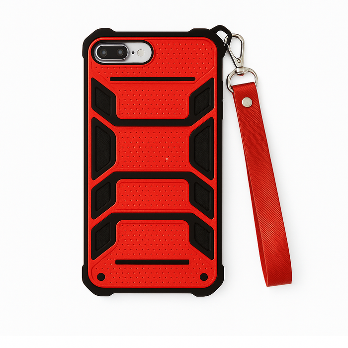 Tough Armor Strap Case for iPhone 7 Plus / 8 Plus – Red & Black