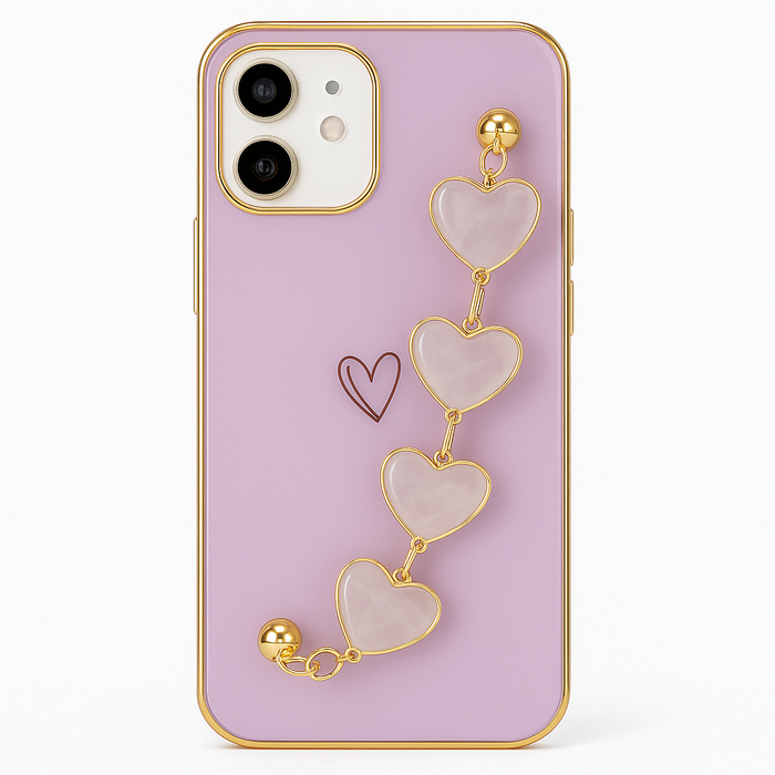 Heart Charm Chain Case for iPhone 12