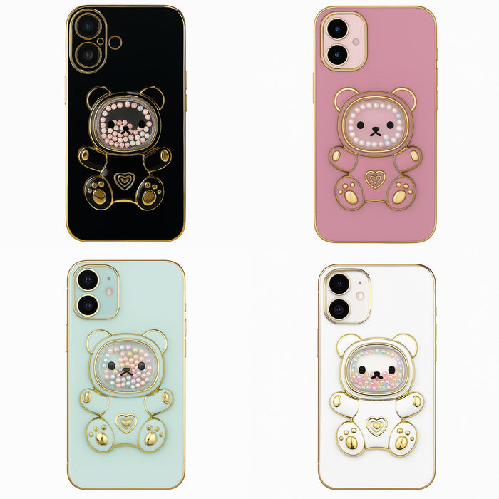 Teddy Bear Kickstand Case for iPhone 16 – Stylish Creative Protective Cover