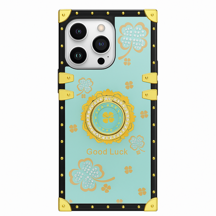 Luxury Clover Case with Ring Kickstand – iPhone 16 Pro