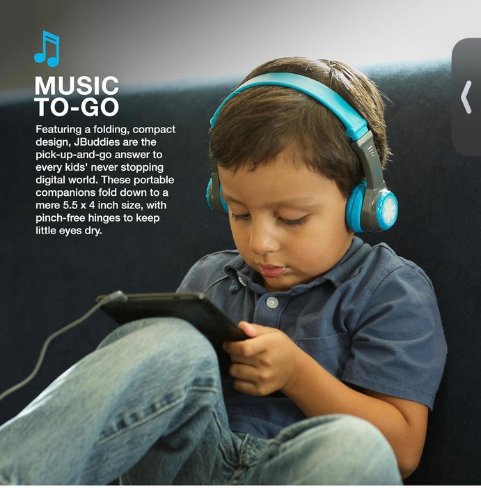 JLab JBuddies Folding Kids Headphones – Volume Safe & Compact