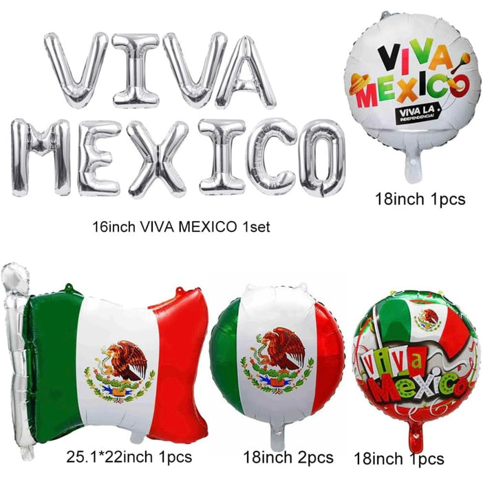 Viva Mexico Balloon Decoration Set – Mexican Independence Day Party Supplies