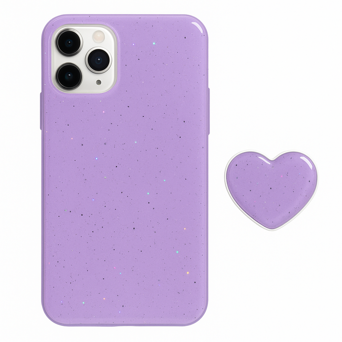 Glitter Heart Case for iPhone 11 Pro Max – White, Pink, or Purple