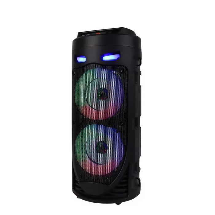 ZQS4239S Portable Bluetooth Speaker with Dual 4” Woofers, RGB Lights, Microphone & Remote