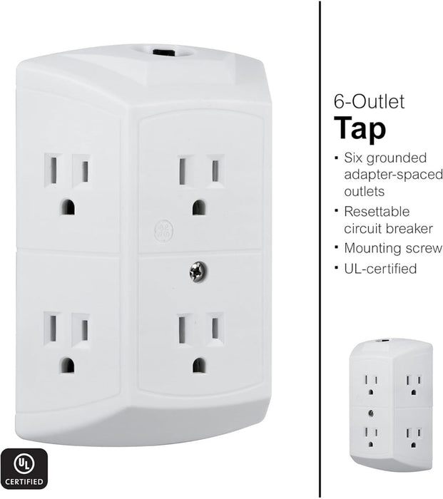 Philips 6-Outlet Tap Adapter – 2 Pack (Side Access Design)
