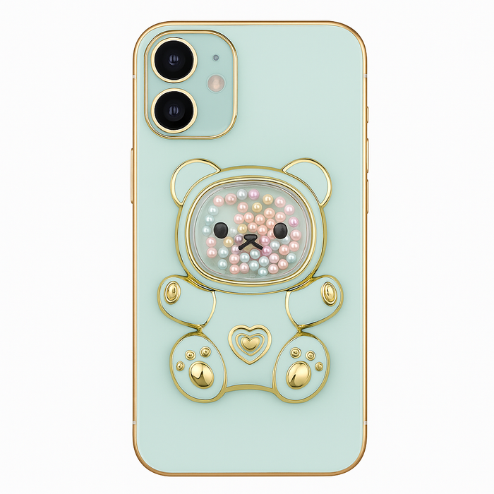 Teddy Bear Kickstand Case for iPhone 16 – Stylish Creative Protective Cover