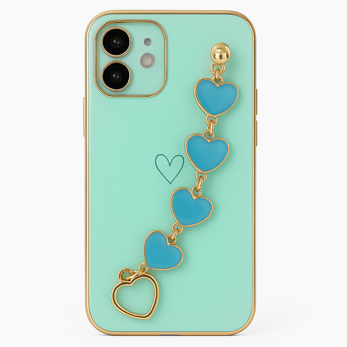 Heart Charm Chain Case for iPhone 12