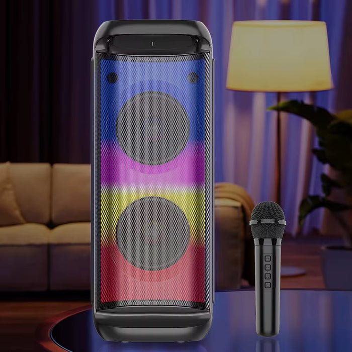 Portable Wireless Bluetooth Party Speaker with LED Lights – Dual 6” Drivers, 3000mAh Battery