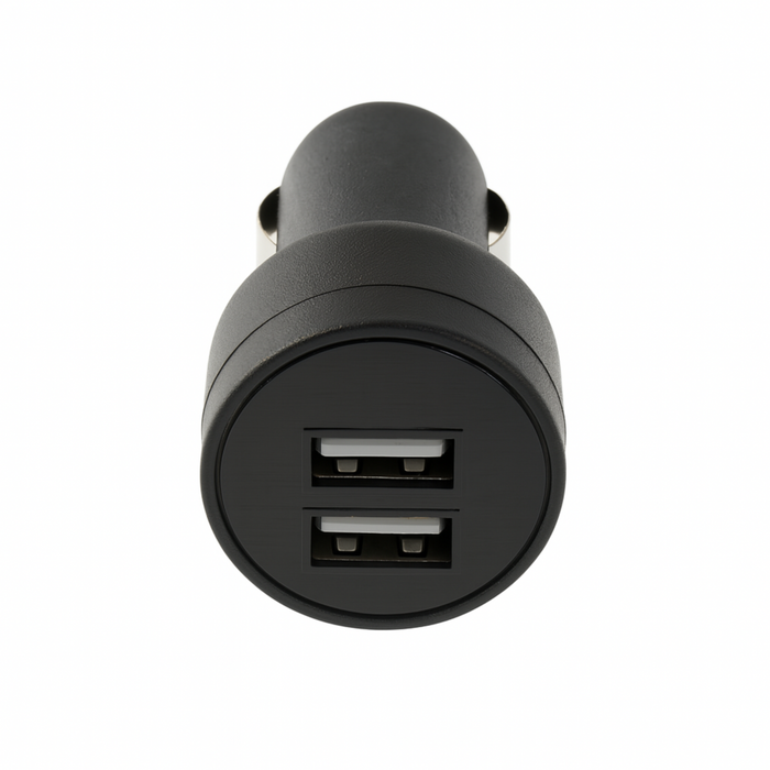 Dual USB Car Charger Adapter – 5V/1A Output – Compact 12-24V DC Plug