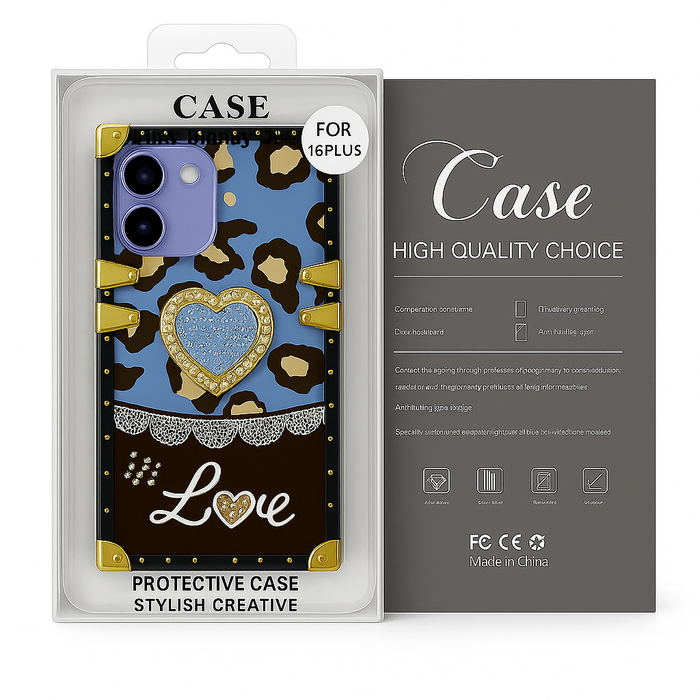 Love Heart Leopard Case | iPhone 16 Plus