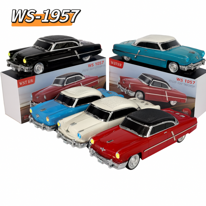 Collection of model cars in various colors with 'WS-1957' branding on a white background.