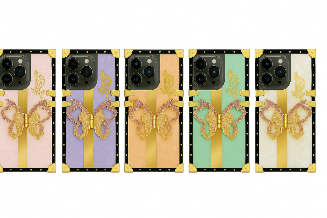 Luxury Butterfly Kickstand Case – iPhone 16 Pro