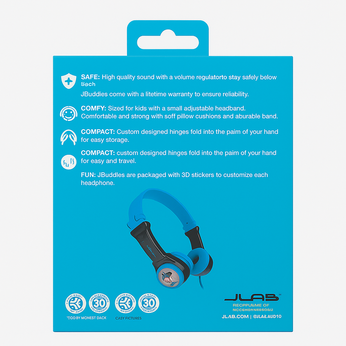 JLab JBuddies Folding Kids Headphones – Volume Safe & Compact