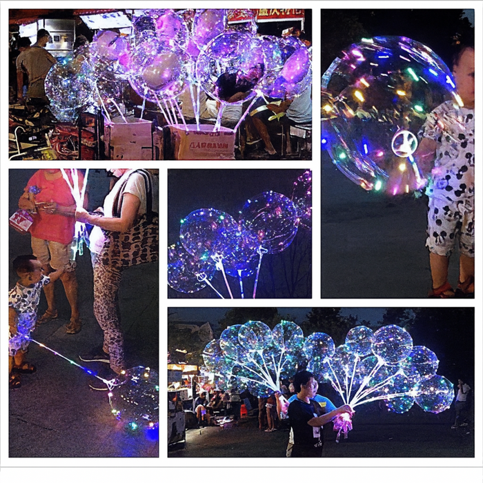 LED Bobo Balloon Wand Kit – Transparent 20” Balloon with Blinking Handle & LED Lights