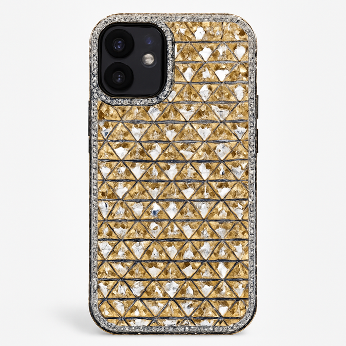 Rhinestone iPhone 12 Mini Case – Geometric Design