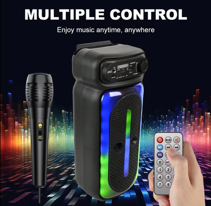 ZQS4270M Multimedia Speaker – Portable Bluetooth Super Bass with LED Lights, Mic & Remote (1500mAh)