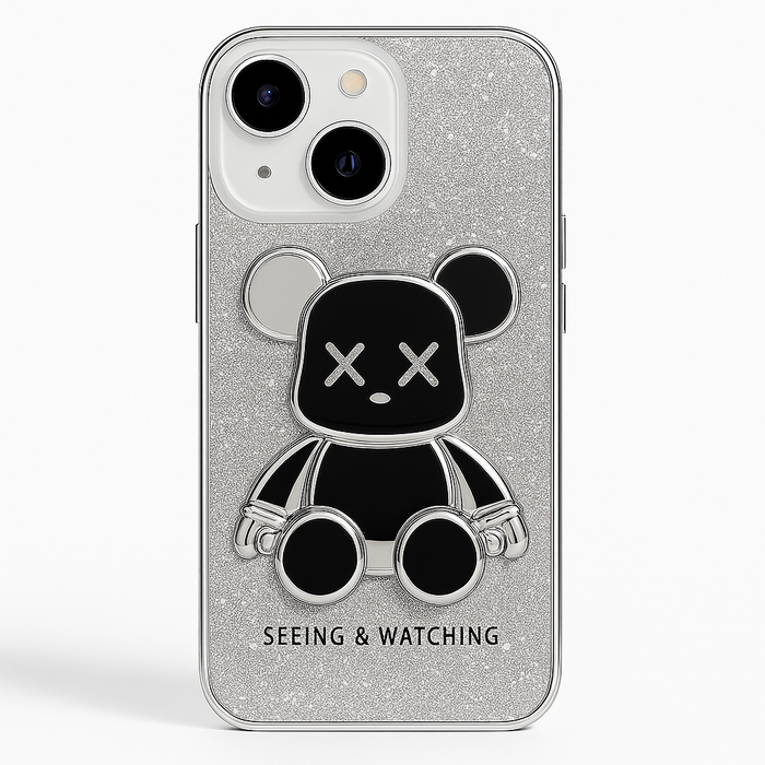 3D Bear Glitter Phone Case – iPhone Series
