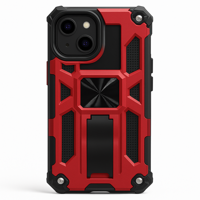 Rugged Shockproof Kickstand Case for iPhone 13 Mini – Black / Red / Blue