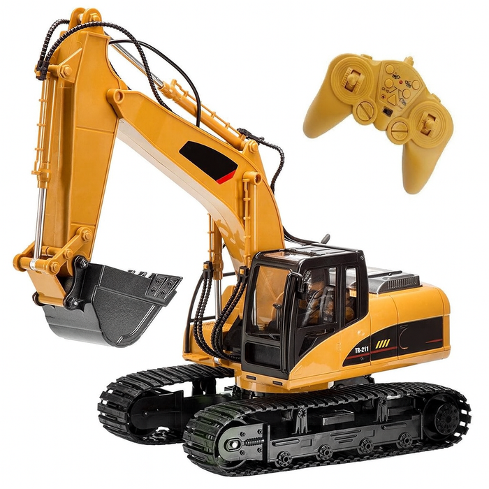 Remote Control Excavator Construction Toy – Alloy Edition, 12-Channel