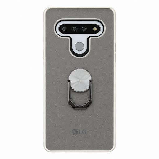 Gray phone case with a ring holder on an LG phone