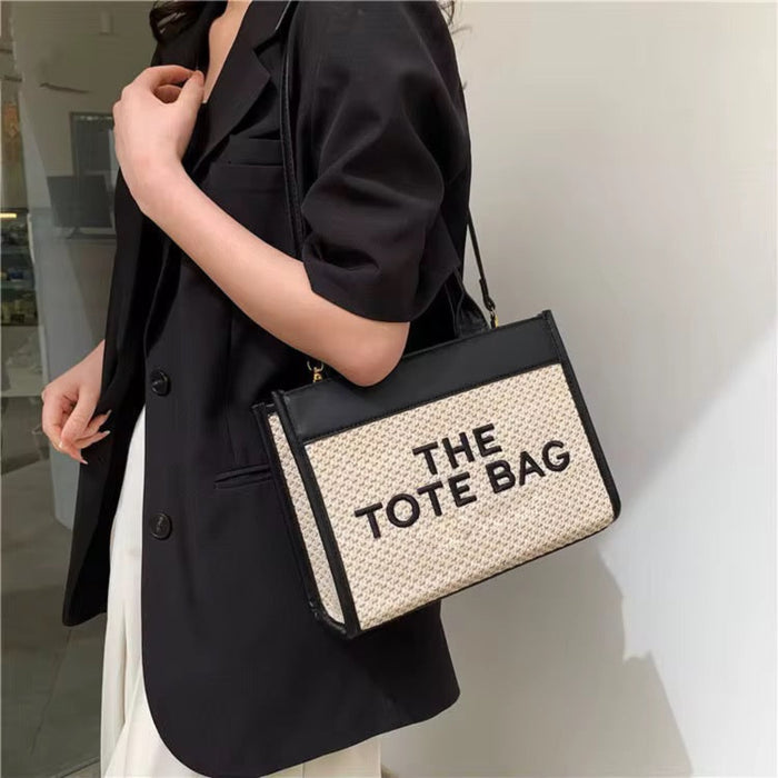 The Tote Bag – Yellow Canvas & Leather Trim