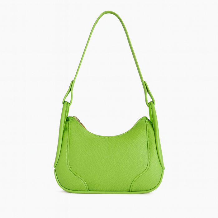 Green handbag on a white background