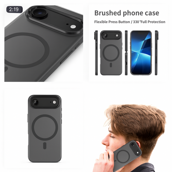 Heavy Duty Transparent Silicone Case with Electroplated Frame – Compatible with iPhone 17,17air,17pro,17pm Smartphones