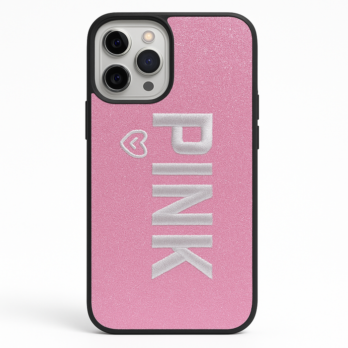 PINK Glitter Embroidered Case