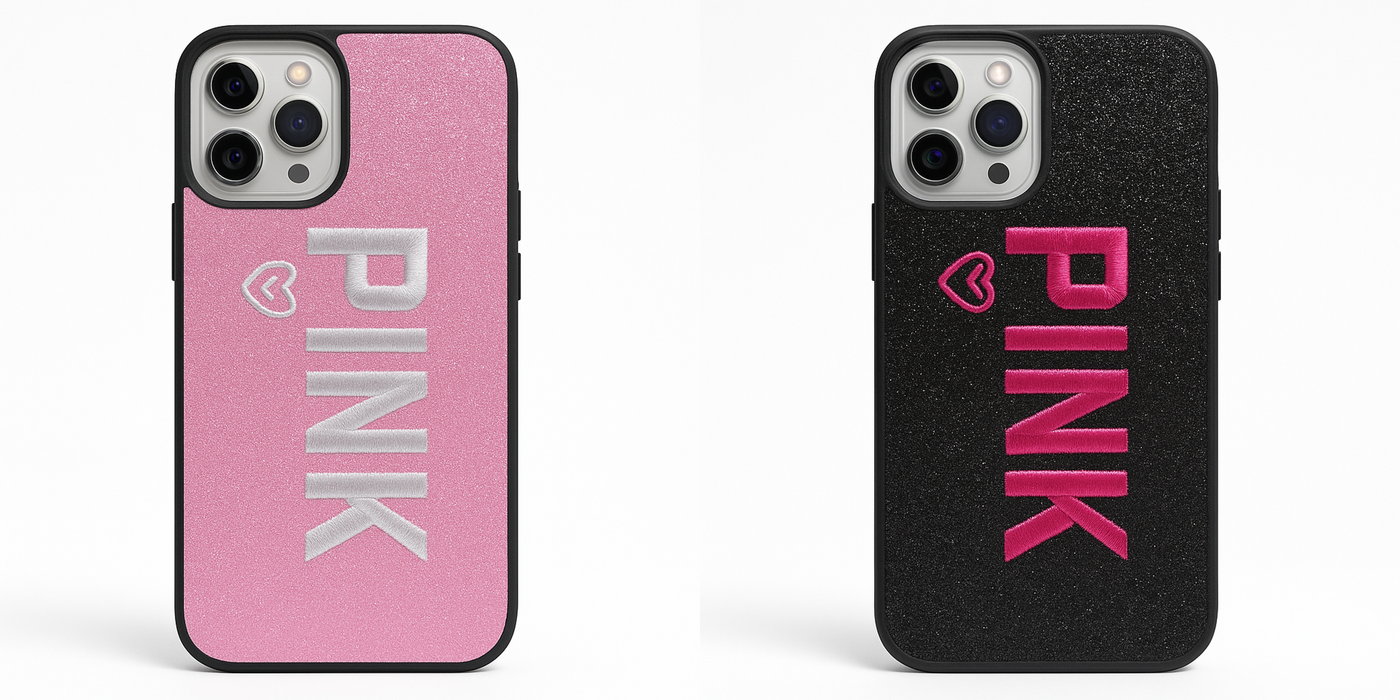 PINK Glitter Embroidered Case