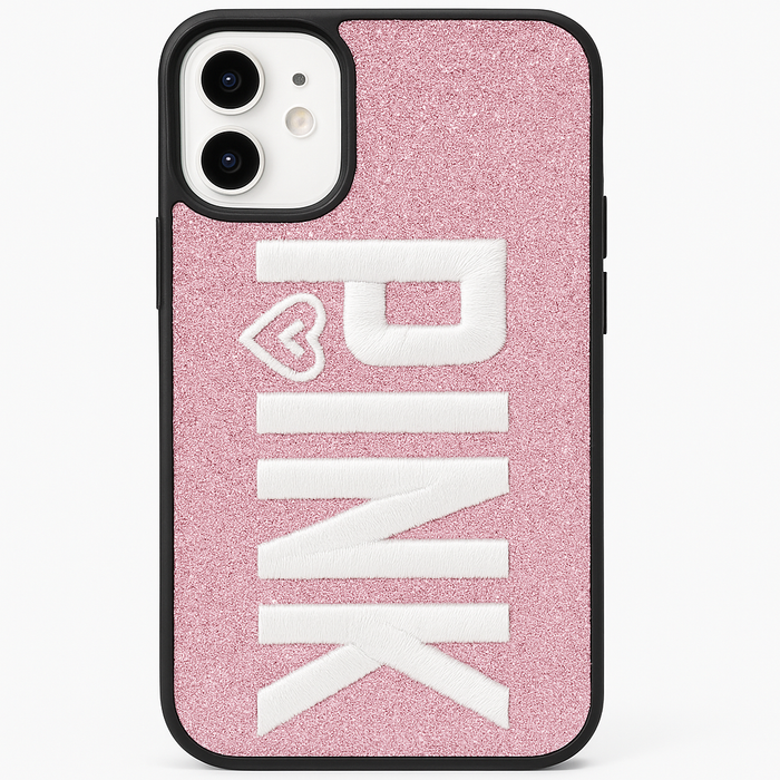 Glitter Embroidered “PINK” iPhone 12 Mini Case