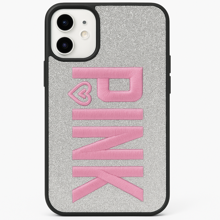 Glitter Embroidered “PINK” iPhone 12 Mini Case