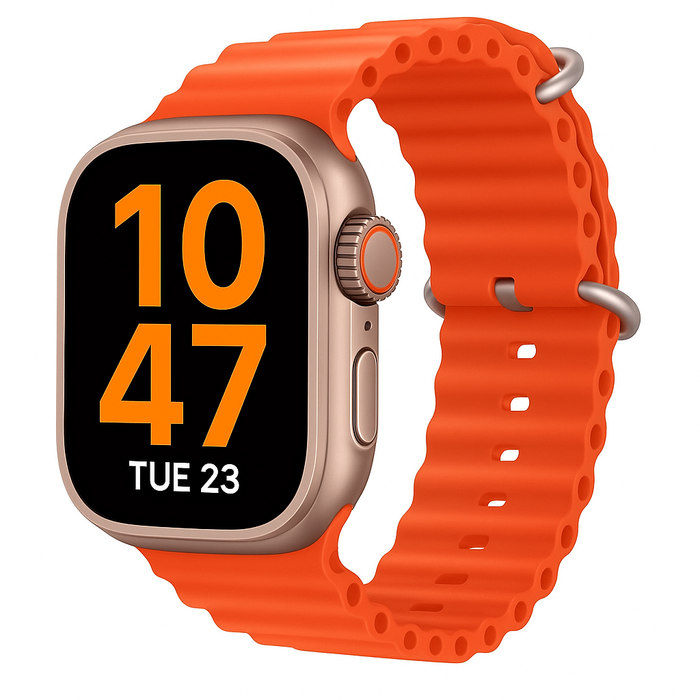 CMX CX8 Ultra Smartwatch – Titanium Case with Orange Ocean Band (49mm)