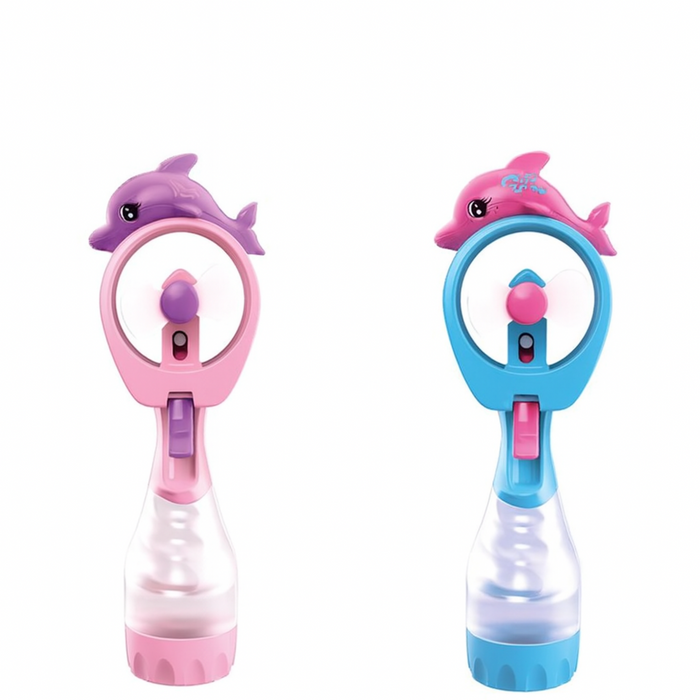 Two colorful toys with dolphin designs on a white background