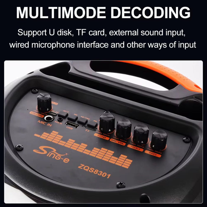 Multimode decoding device with control panel and 'Sing-e' branding.